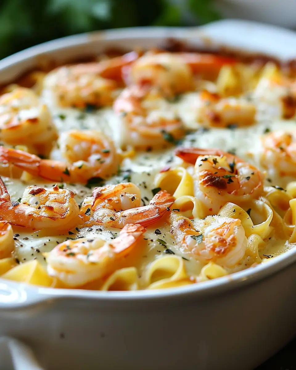 Shrimp Scampi Pasta Bake