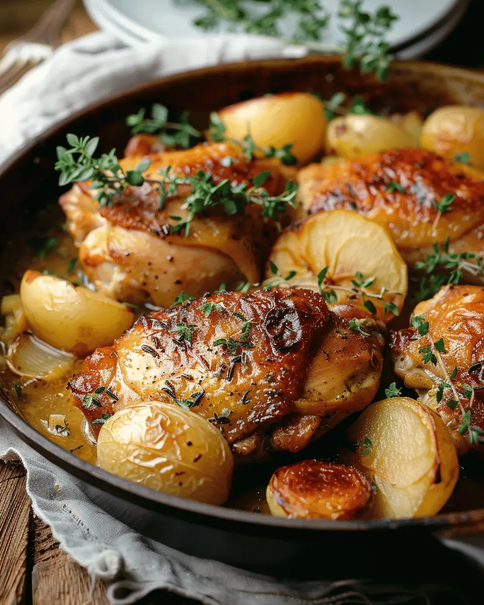 Chicken Normandy: Easy French Apple Cider Chicken Recipe with Turkey Bacon