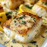 Baked Cod in Coconut Lemon Cream Sauce