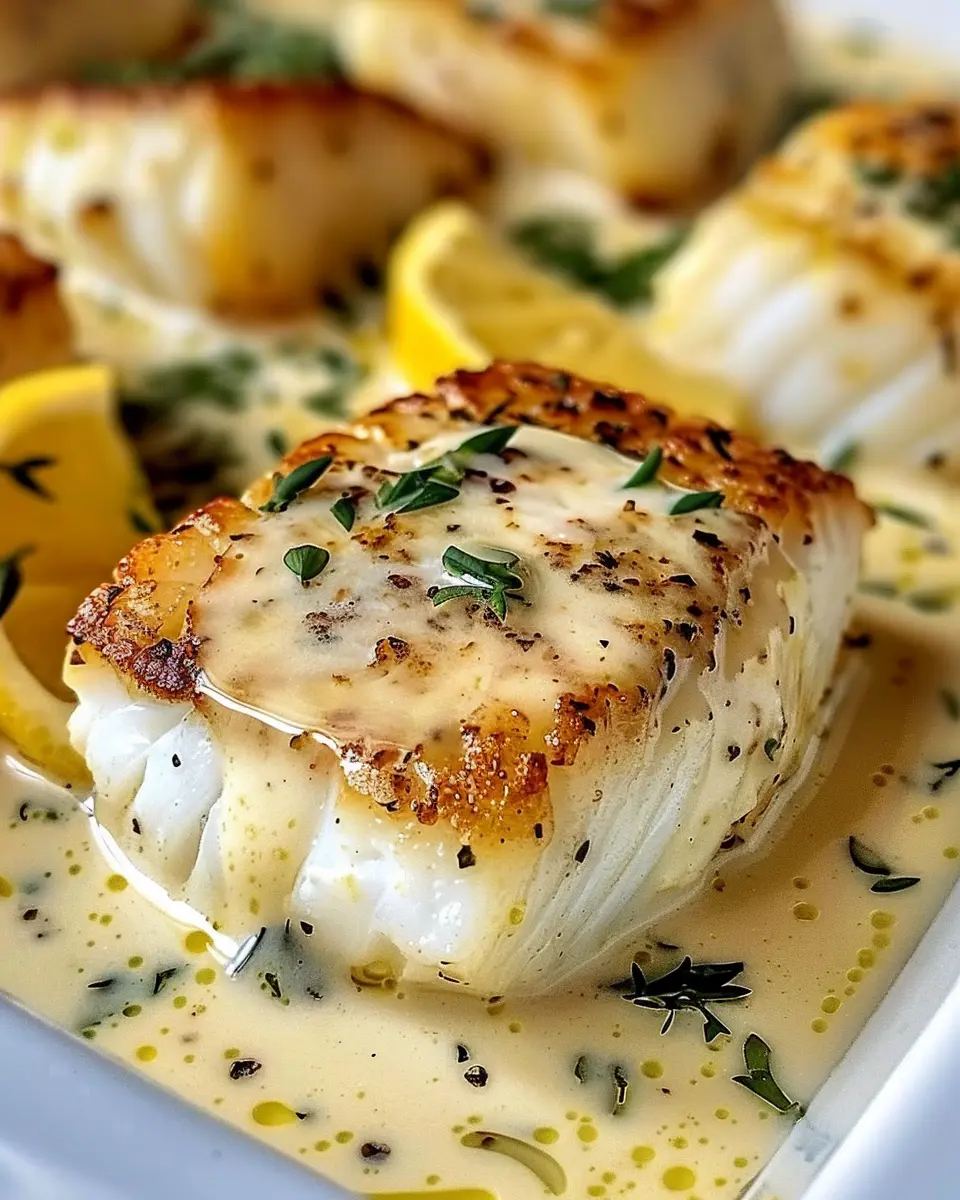 Baked Cod in Coconut Lemon Cream Sauce: A Creamy Delight for Dinner