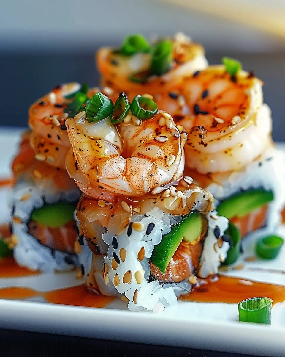 SPICY SHRIMP SUSHI STACKS