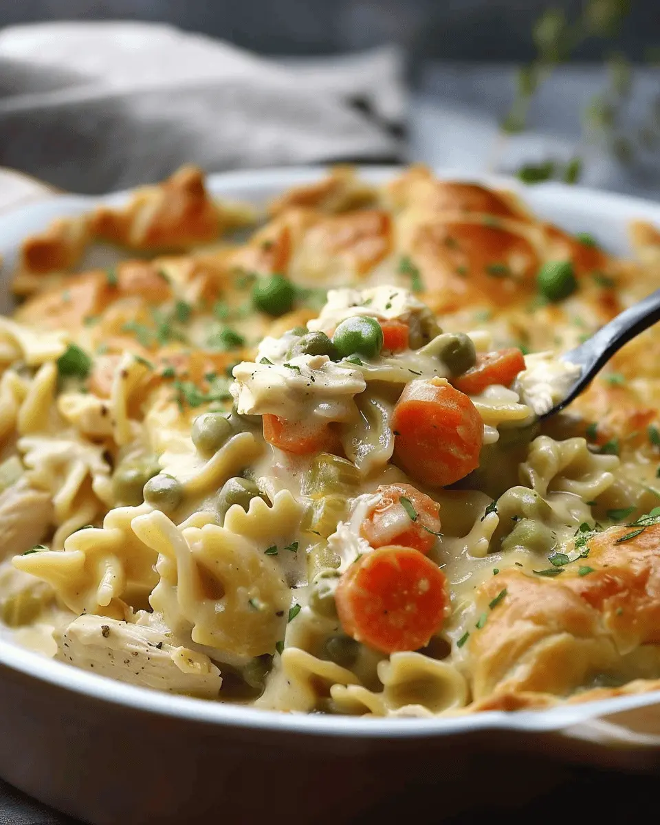 Quick Chicken Pot Pie Pasta: Easy Comfort Food with Turkey Bacon