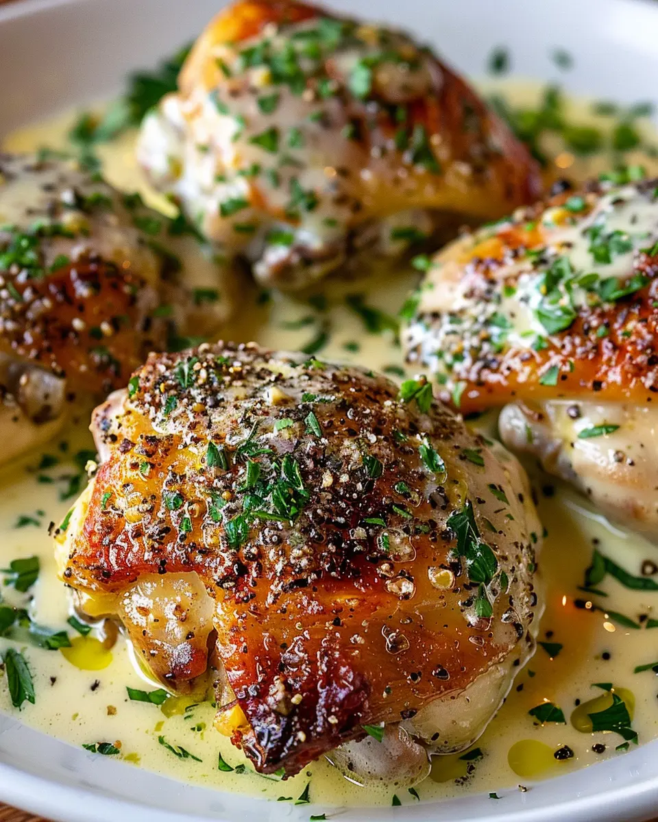 Chicken Thighs with Creamy Garlic Sauce: The Best Comfort Dish