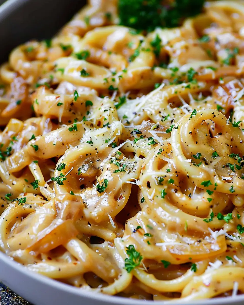 French Onion Pasta Recipe: Easy Comfort Food with Turkey Bacon