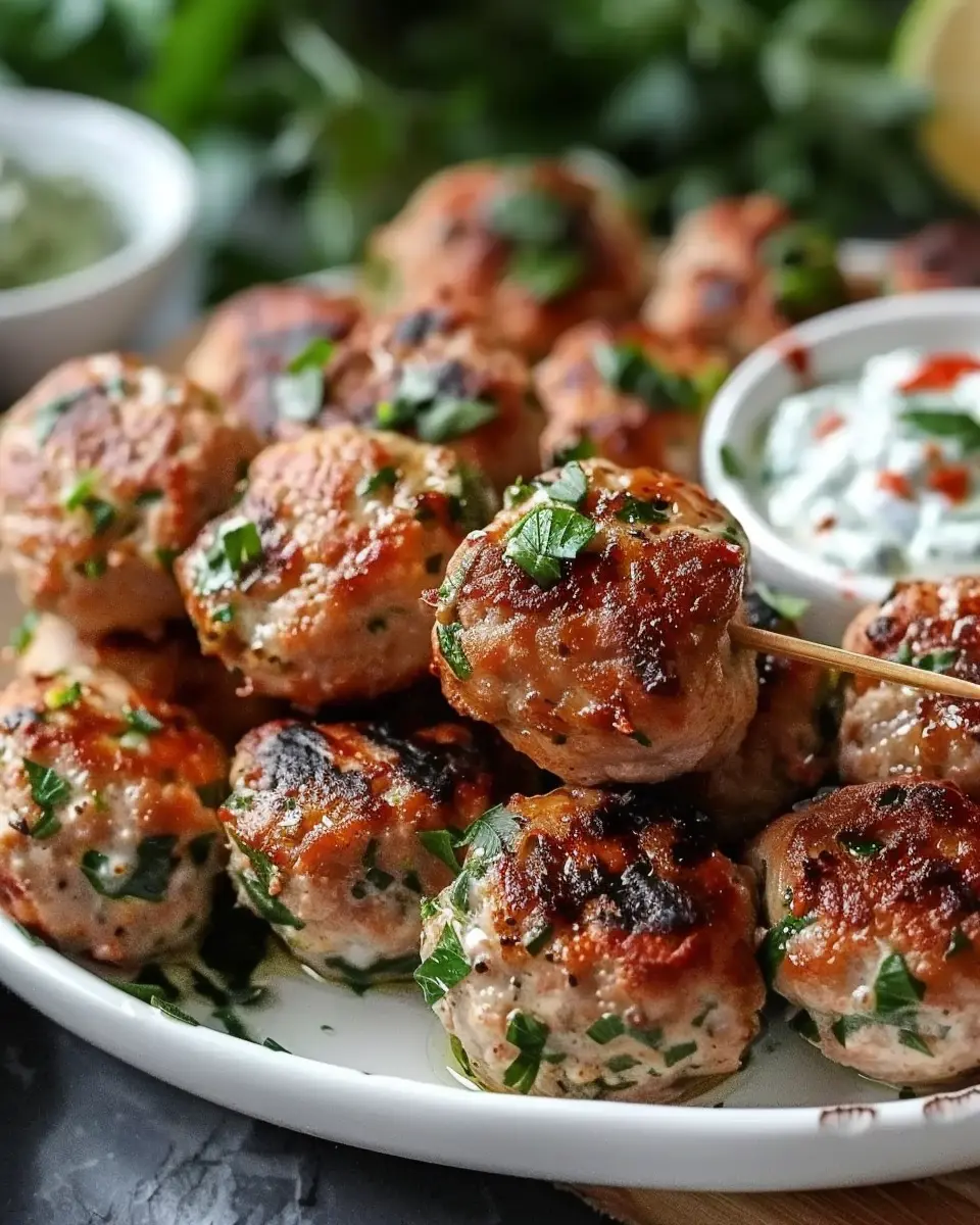 Greek Turkey Meatballs: The Best Recipe with Tzatziki Sauce