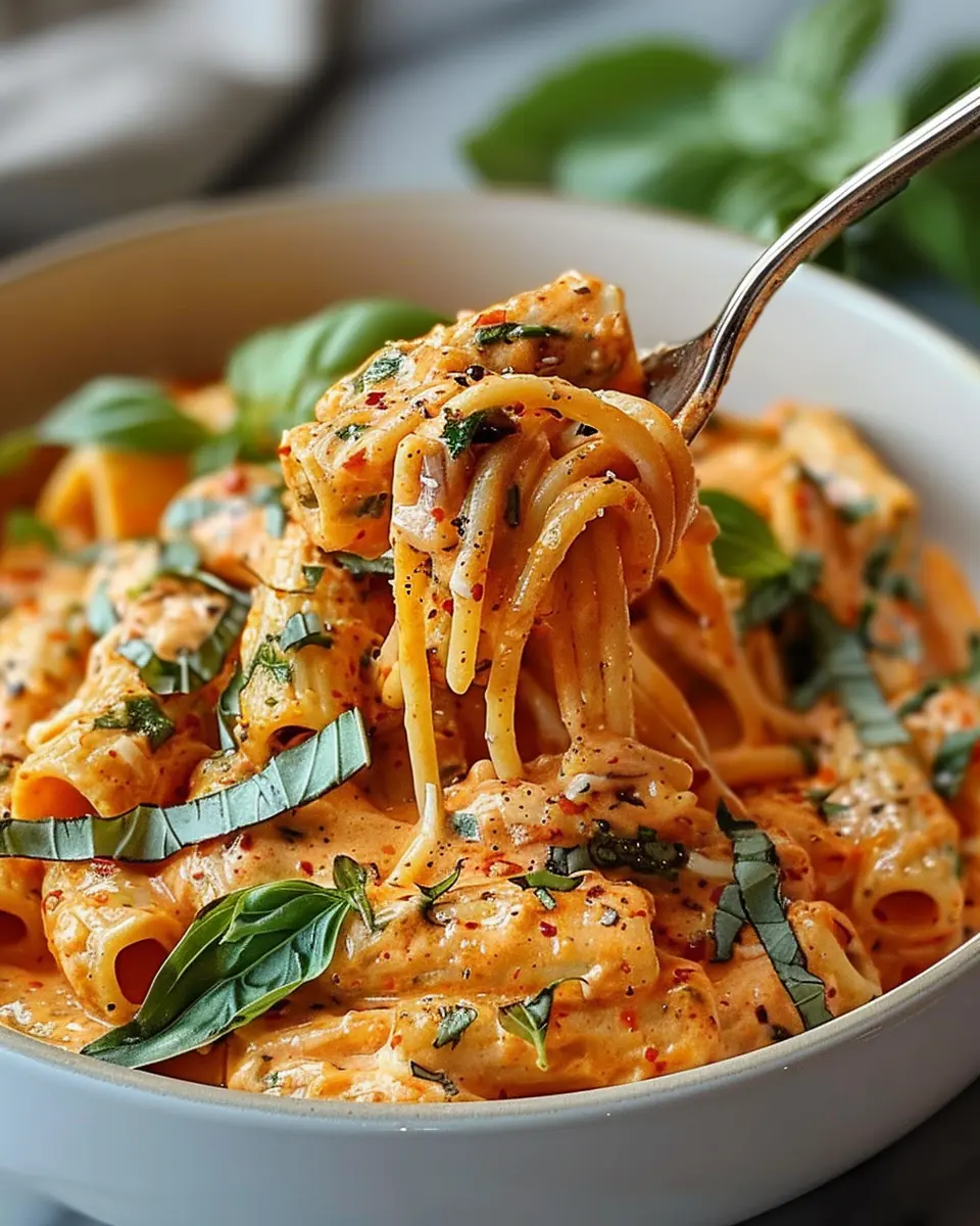 Creamy Tomato Garlic Pasta with Turkey Bacon: A Comforting Delight