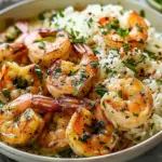 Creamy Herb Rice with Garlic Butter Shrimp Bowl