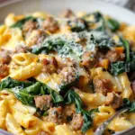 Creamy Butternut Squash Pasta with Sausage and Spinach