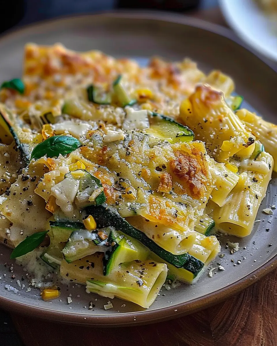 Creamy Courgette Rigati: Easy Garlic &amp; Parmesan Delight