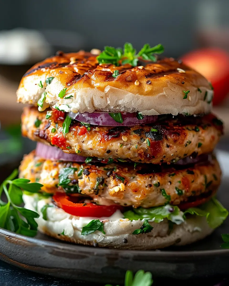 Greek Chicken Burger: Easy, Juicy Flavor with Turkey Bacon Twist