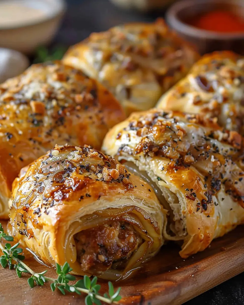 Savory French Onion Sausage Rolls: Irresistibly Delicious Delight