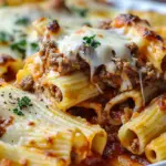 Baked Rigatoni Stuffed with Beef Ragu & Mozzarella