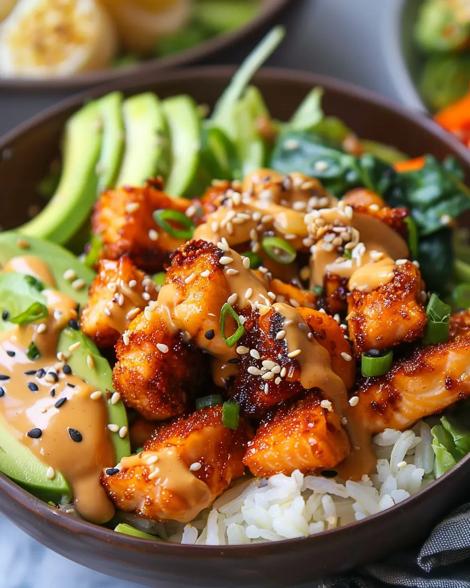 Crispy Bang Bang Salmon Bites Bowls: Easy and Delicious Weeknight Meal
