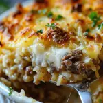 French Onion Ground Beef and Rice Casserole