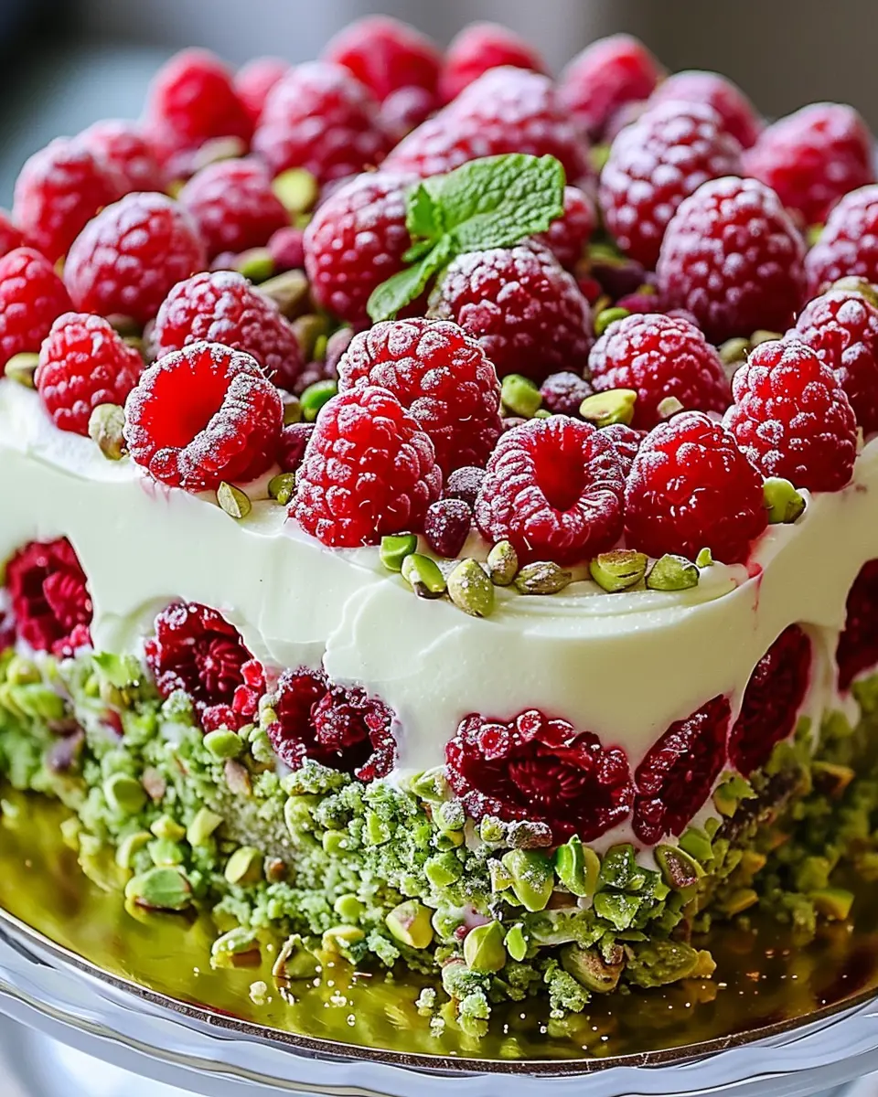 Heavenly Pistachio Raspberry Dream Cake: A Delightful Indulgence