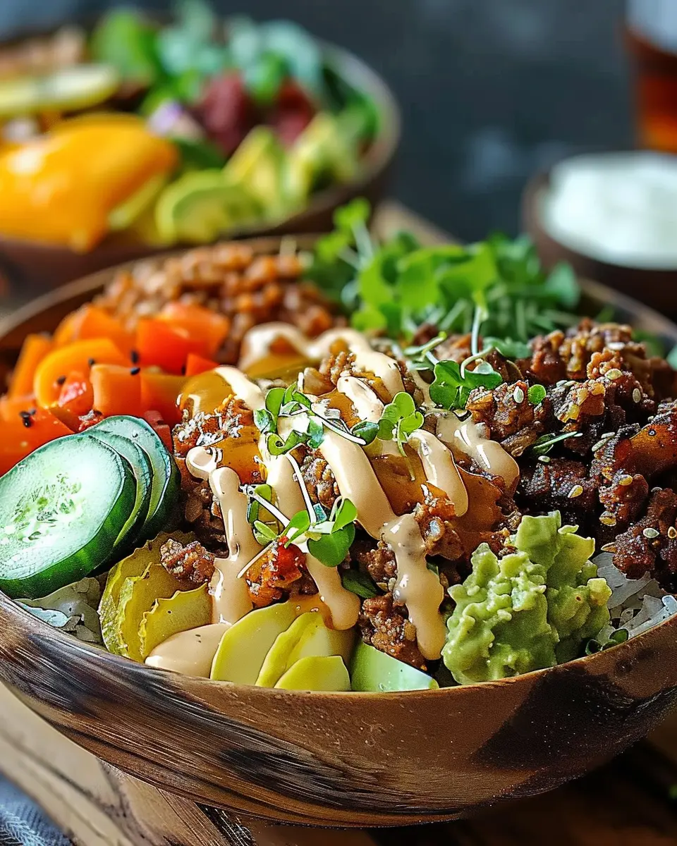 Easy and Flavorful Burger Bowls with Turkey Bacon and Chicken Ham