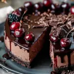 Dark Chocolate Cherry Cheesecake