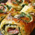Spinach Ham Breakfast Rolls