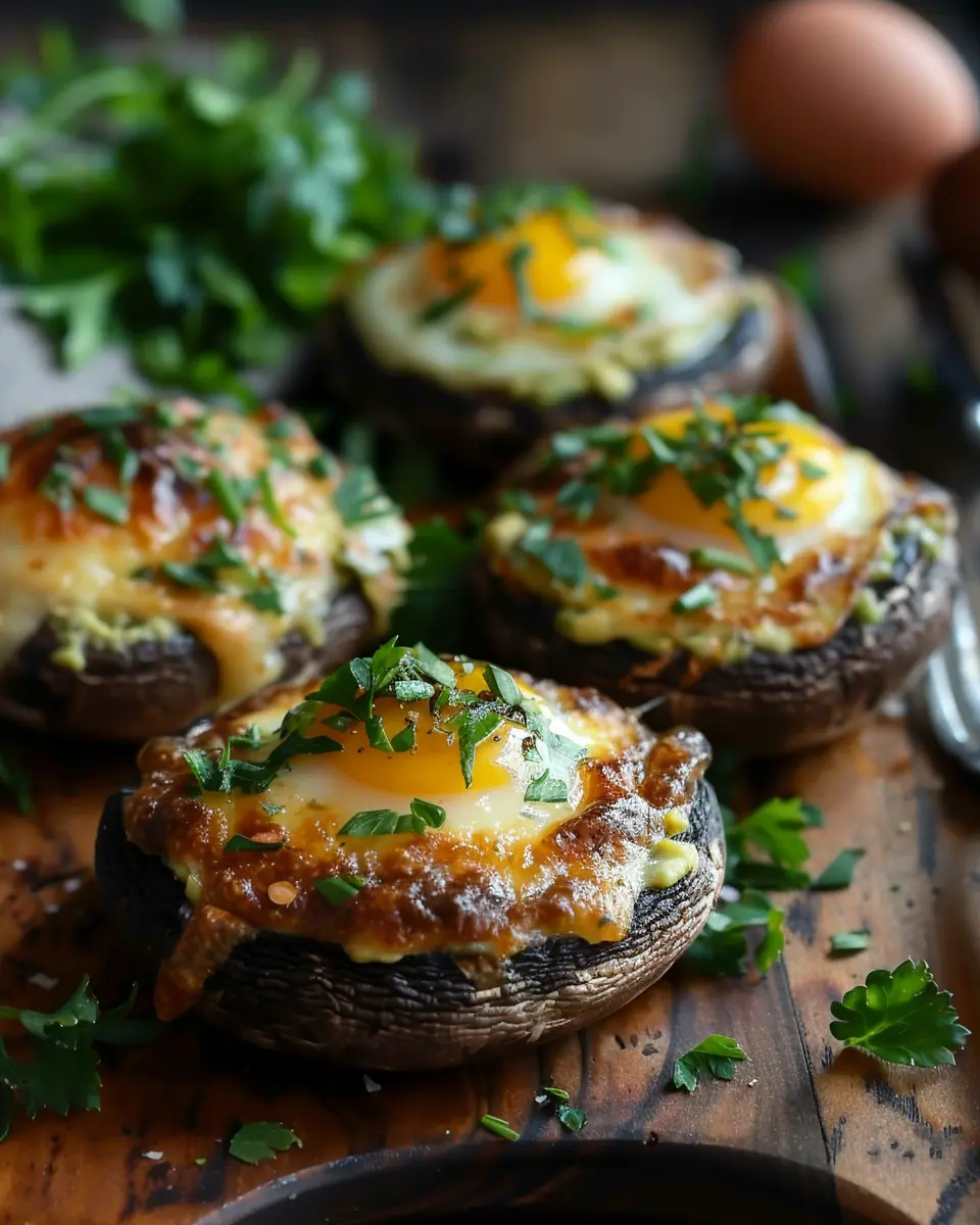 Avocado and Egg Stuffed Portobello Mushrooms: Easy and Healthy Delight