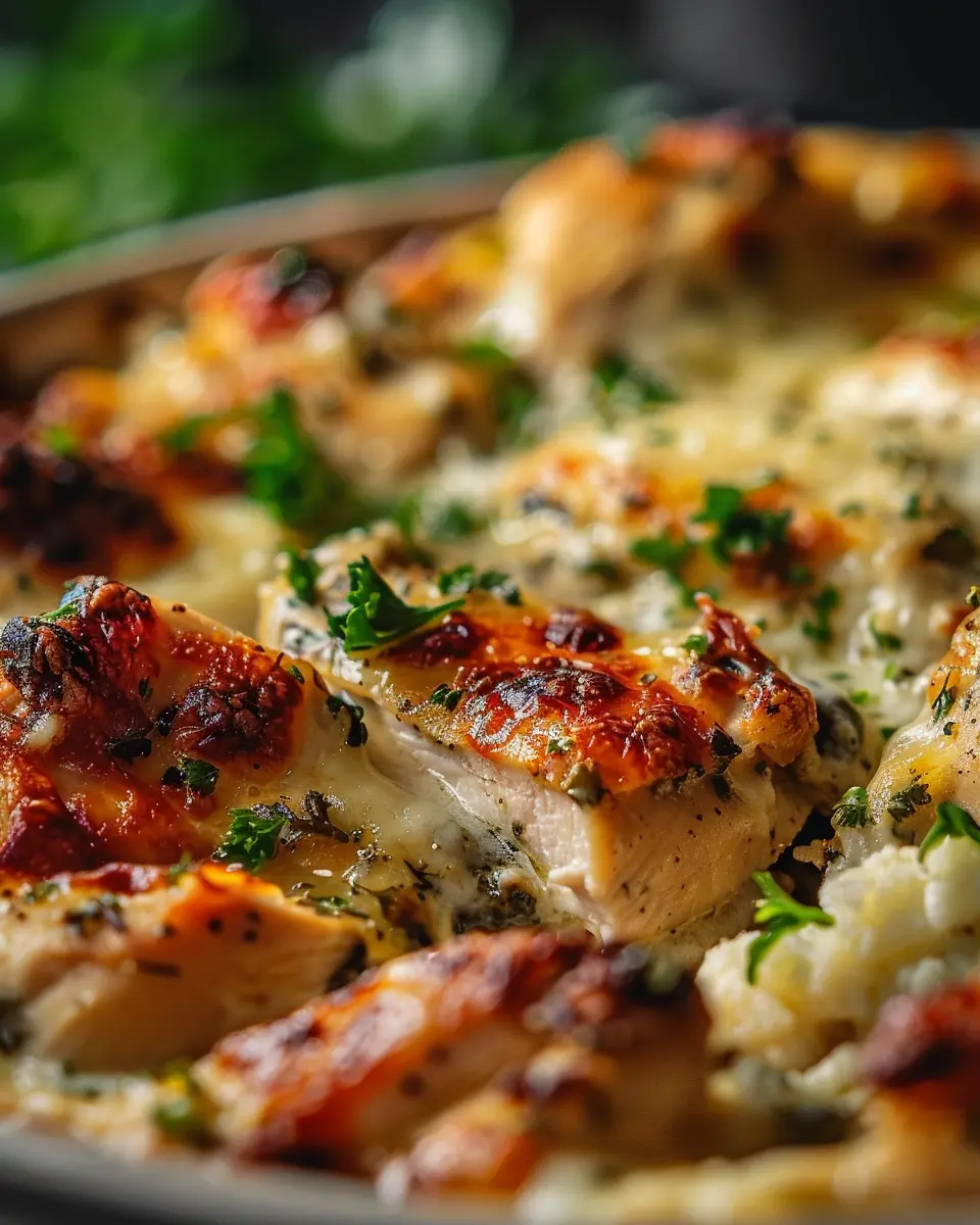 Savory Easy Low Carb Chicken Casserole with Turkey Bacon Delight