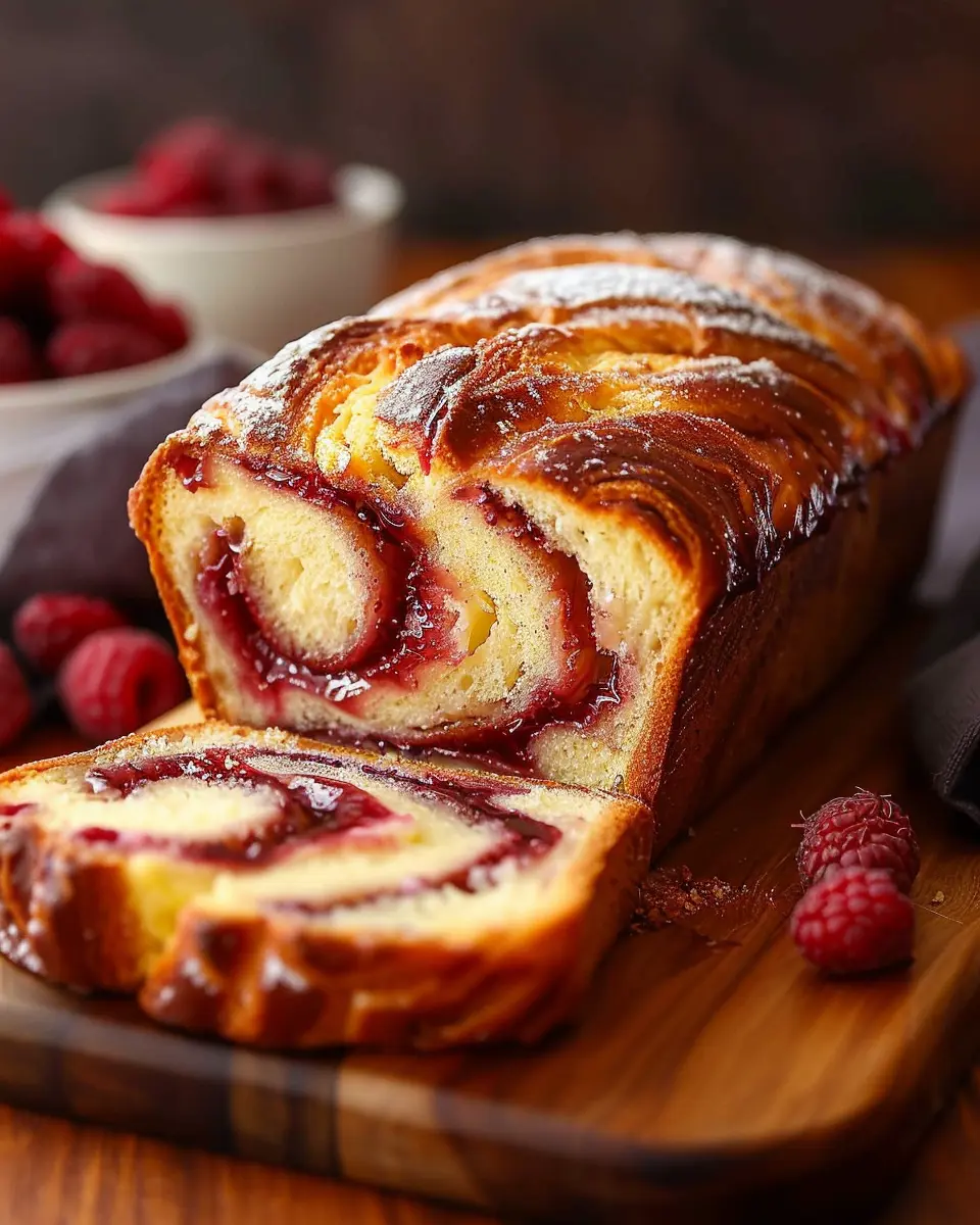 Raspberry Swirl Brioche Loaf