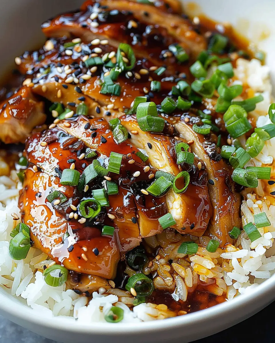 Caramelized Soy Chicken: Delicious Garlic Ginger Broth with Rice