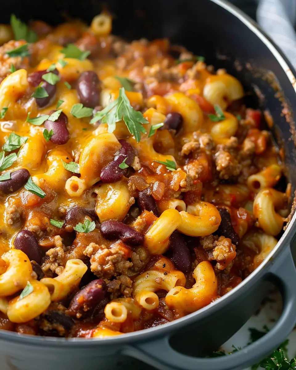 Chili Mac Made Easy: A Hearty Twist with Turkey Bacon and Chicken Ham