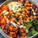 Irresistible Roasted Veggie Chickpea Bowls With Maple Dijon Dressing