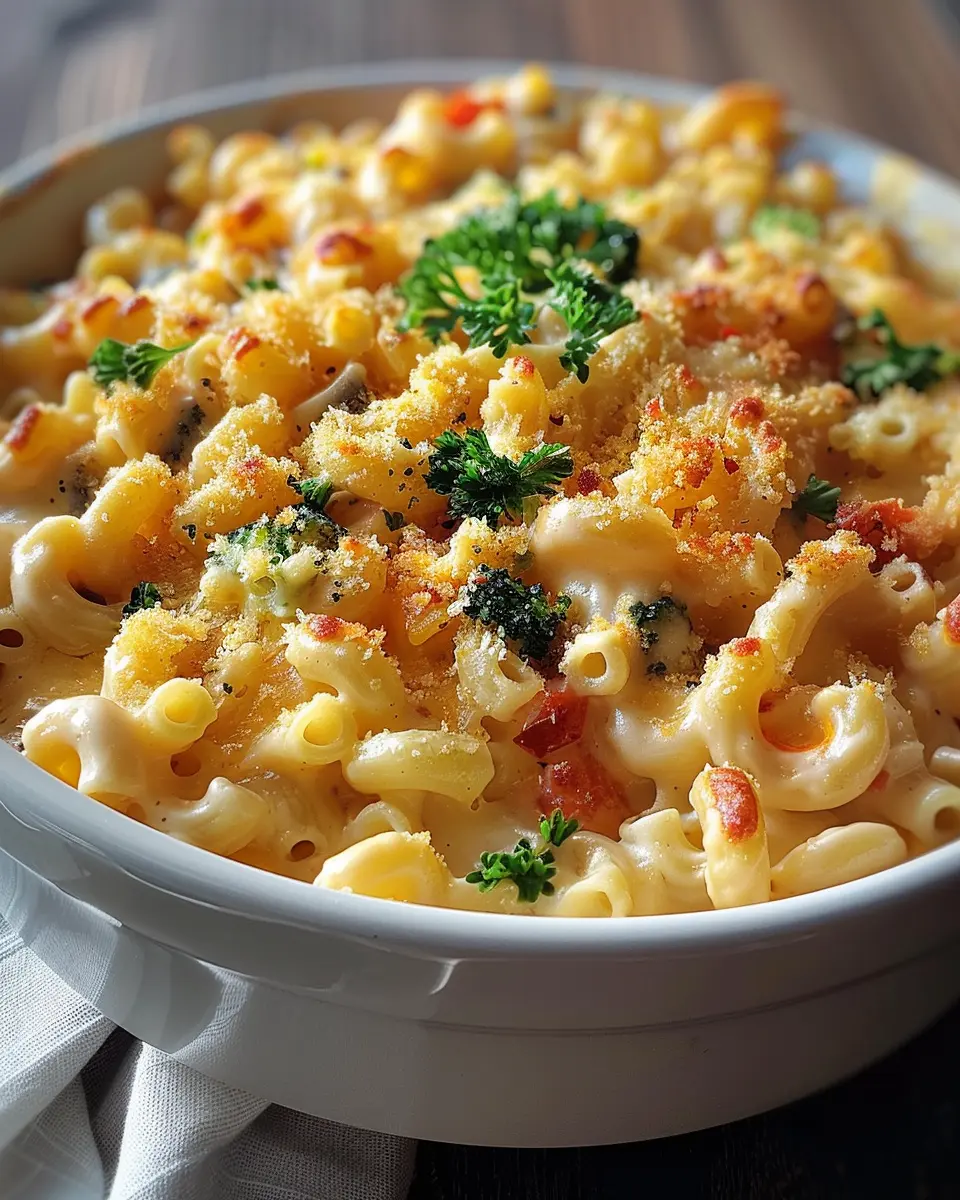 One Pot Veggie Mac and Cheese with Turkey Bacon Delight