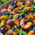 Grilled Peach Blueberry Salad