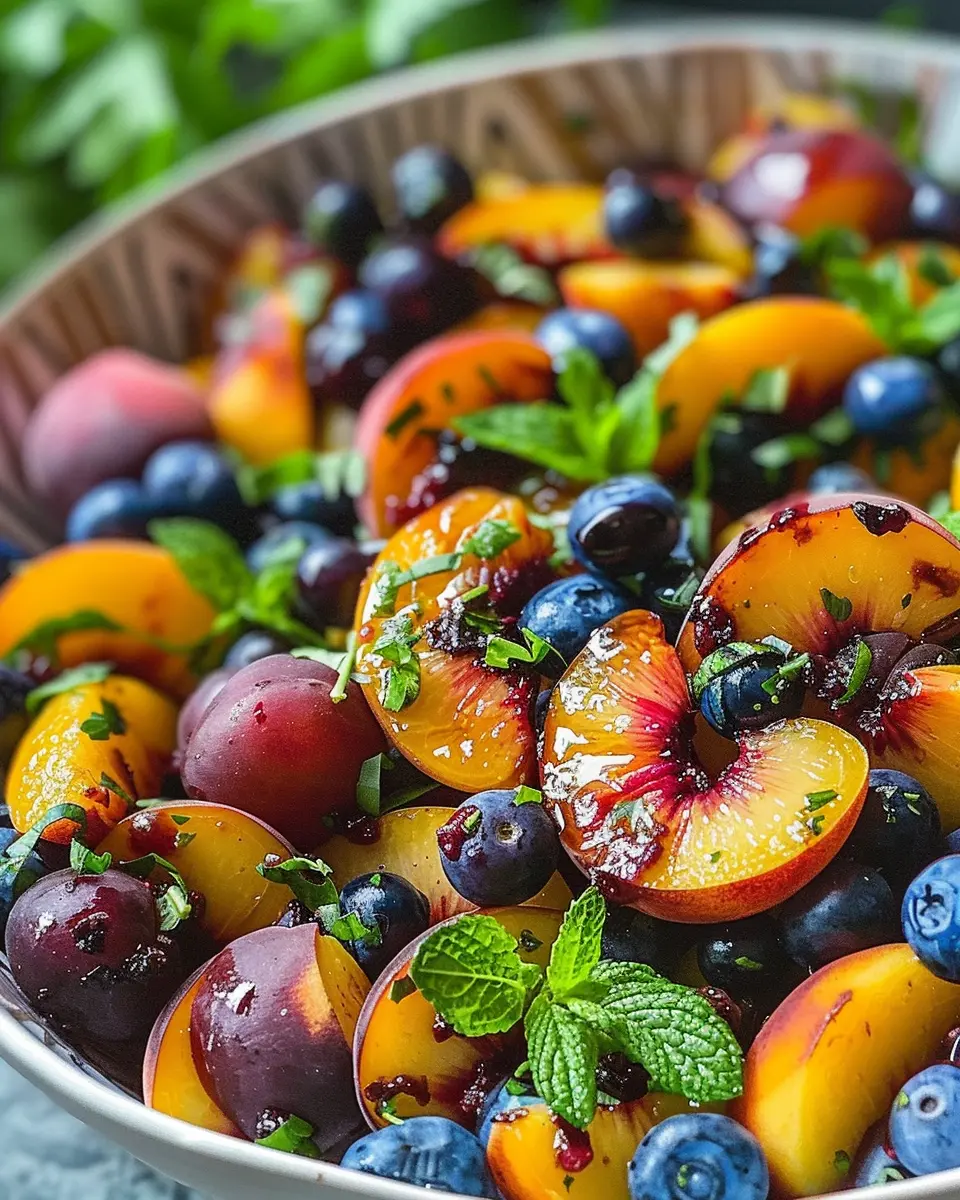 Grilled Peach Blueberry Salad
