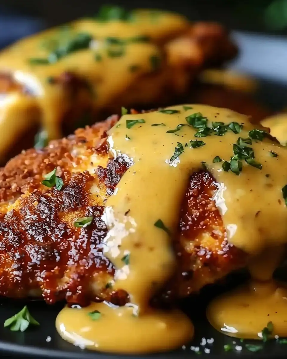 Pretzel Chicken with Mustard-Cheddar Sauce: Easy &amp; Indulgent Recipe