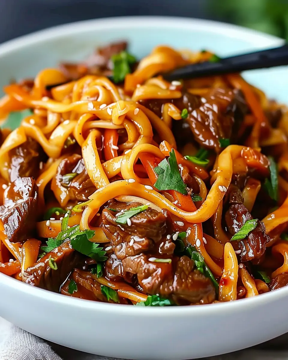 Slow Cooker Korean Beef Noodles Recipe: Easy Comfort Food Delight