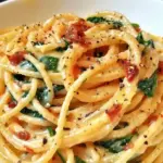 Spaghetti & Spinach with Sun-Dried Tomato Cream Sauce